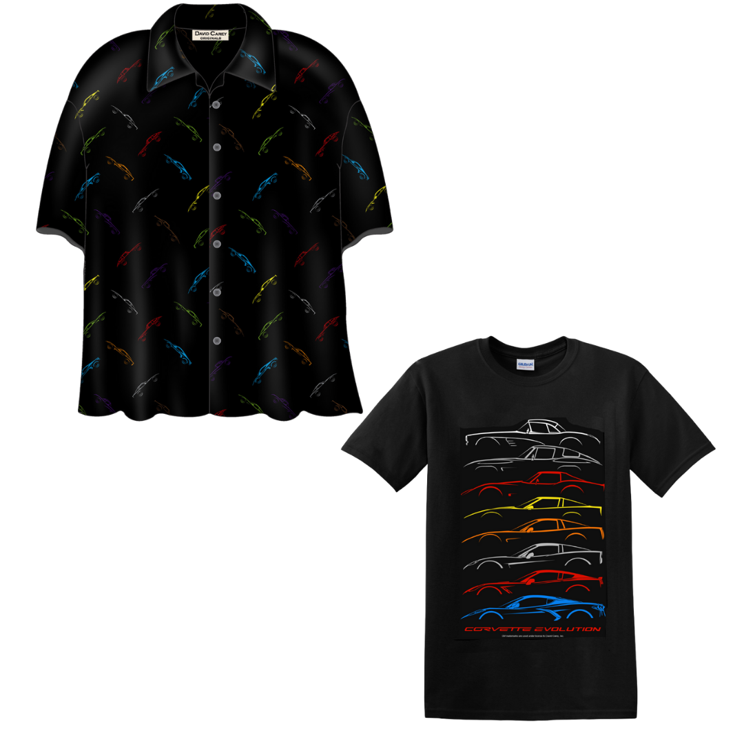 Corvette Evolution Collection Bundle – Hawaiian Shirt & Tee