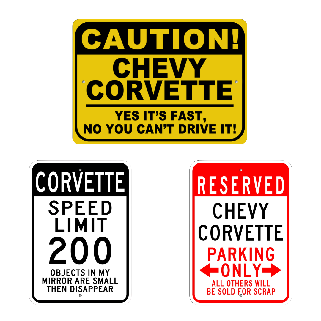 Corvette Garage Wall Sign Set