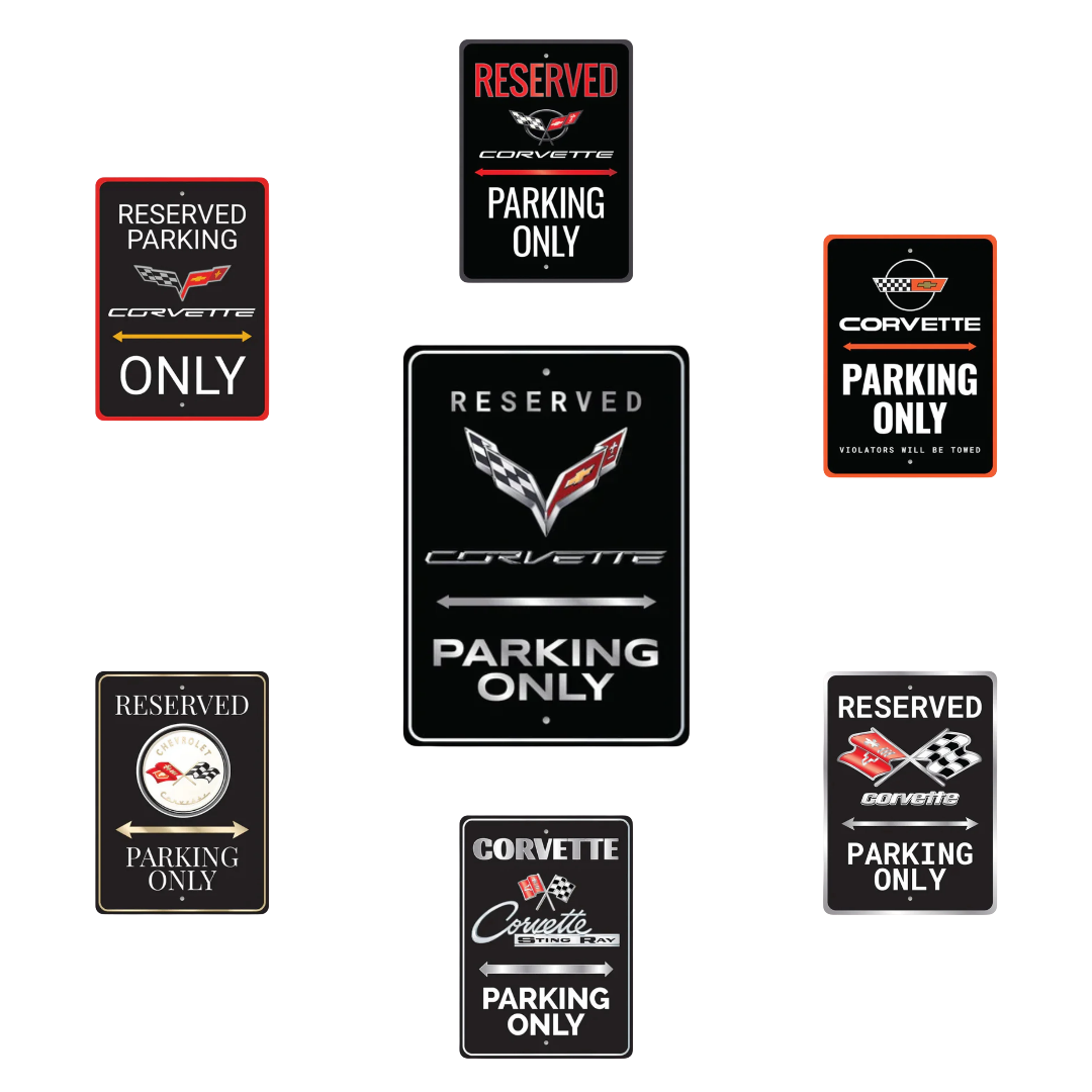 Corvette Reserved Parking Sign Set - C1 Through C7