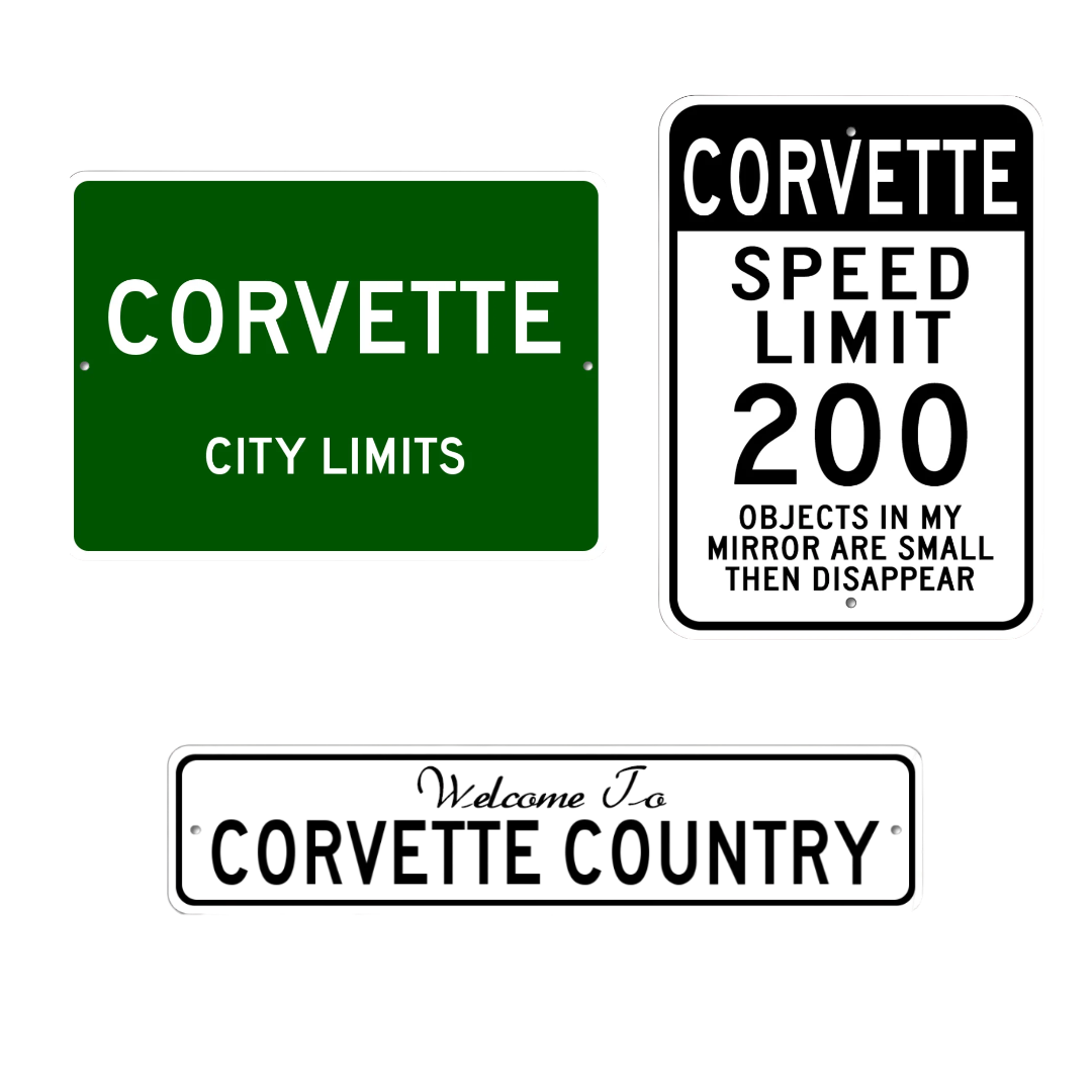 Corvette Road Sign Set