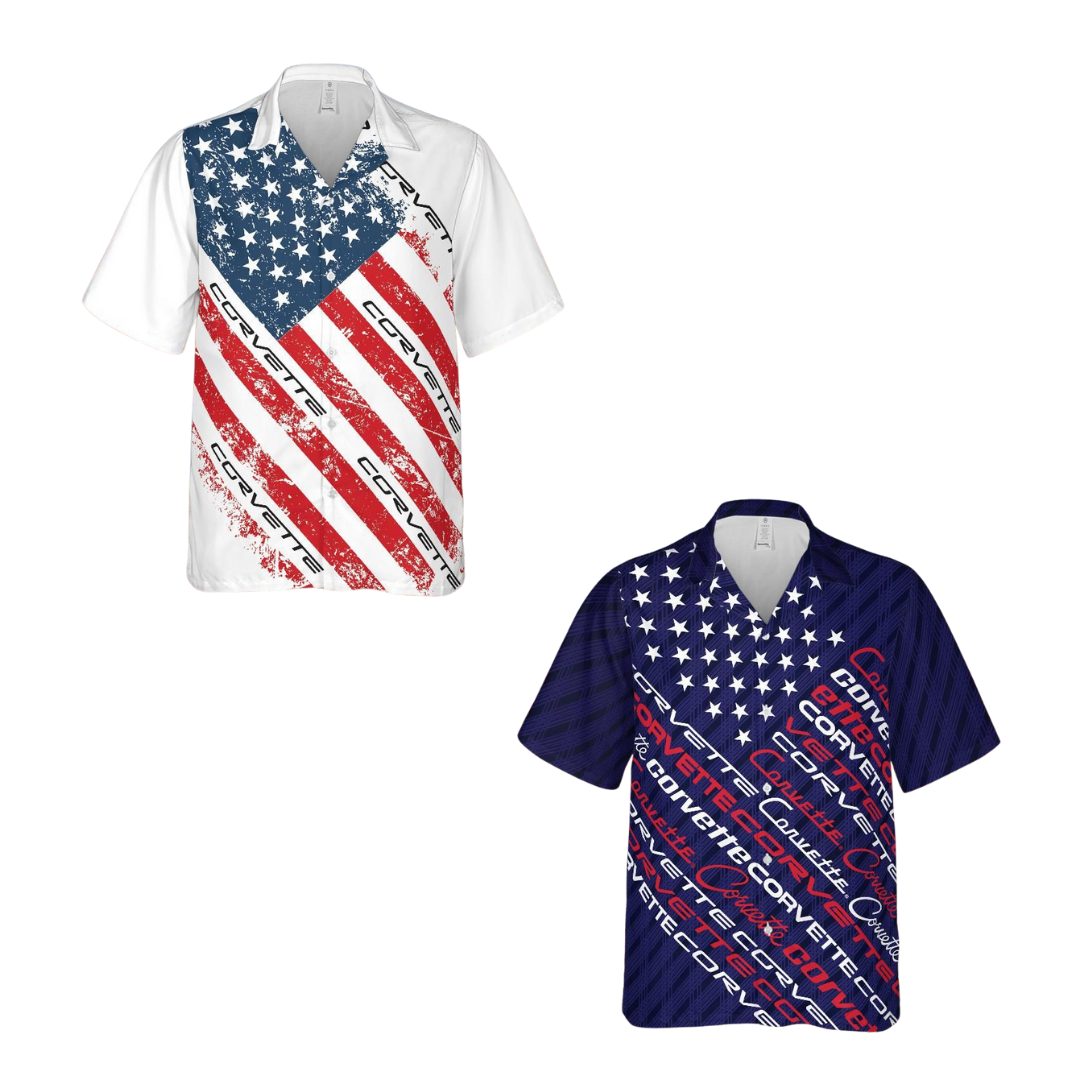 Corvette Stars & Stripes 2-Pack – American Flag & Navy Stripes Generations Hawaiian Shirts
