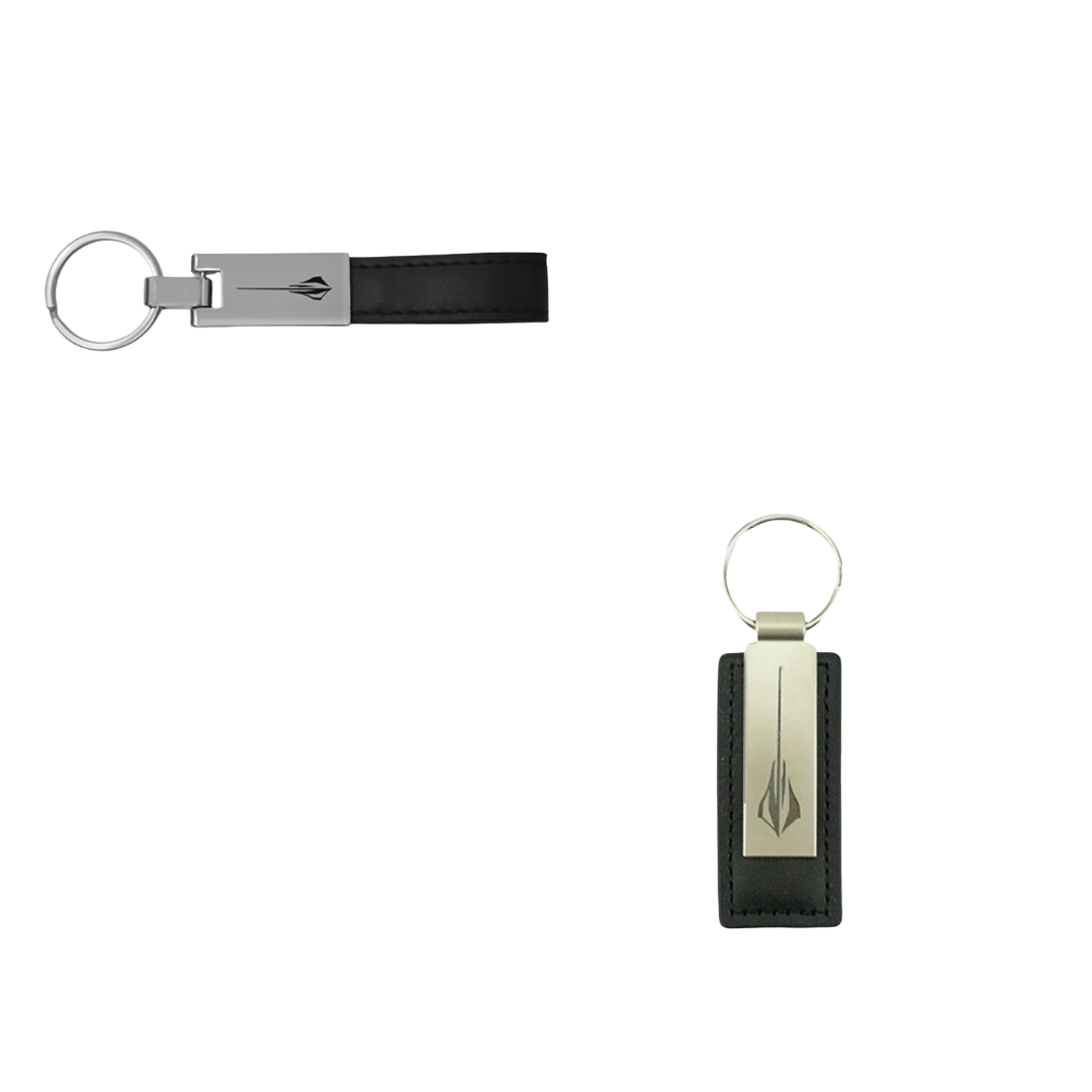 Corvette Stingray Keychain Bundle – Leather Loop Strap & Metal Keychain Set