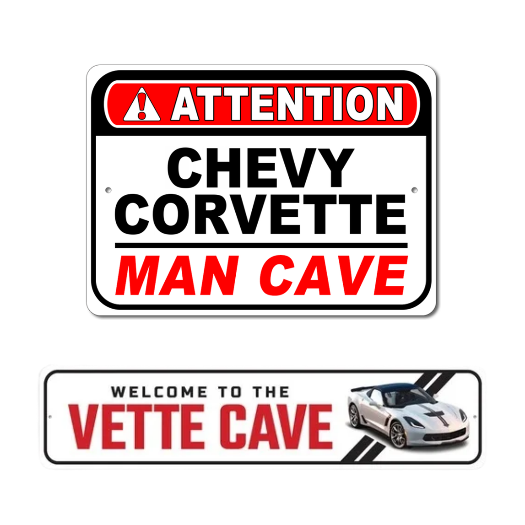 Corvette Vette Cave Sign Set