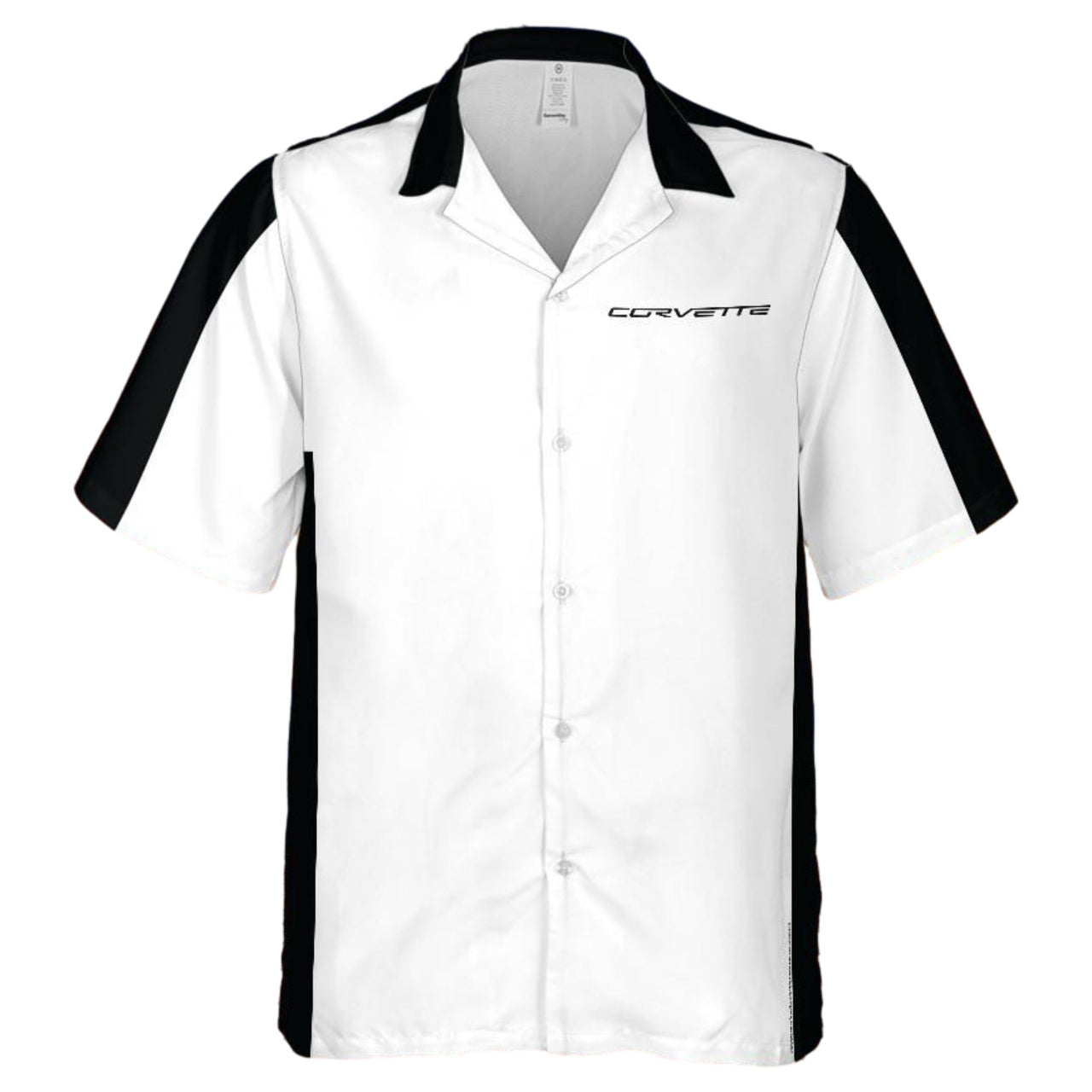 Chevrolet Corvette Hawaiian Shirt Arctic White and Black