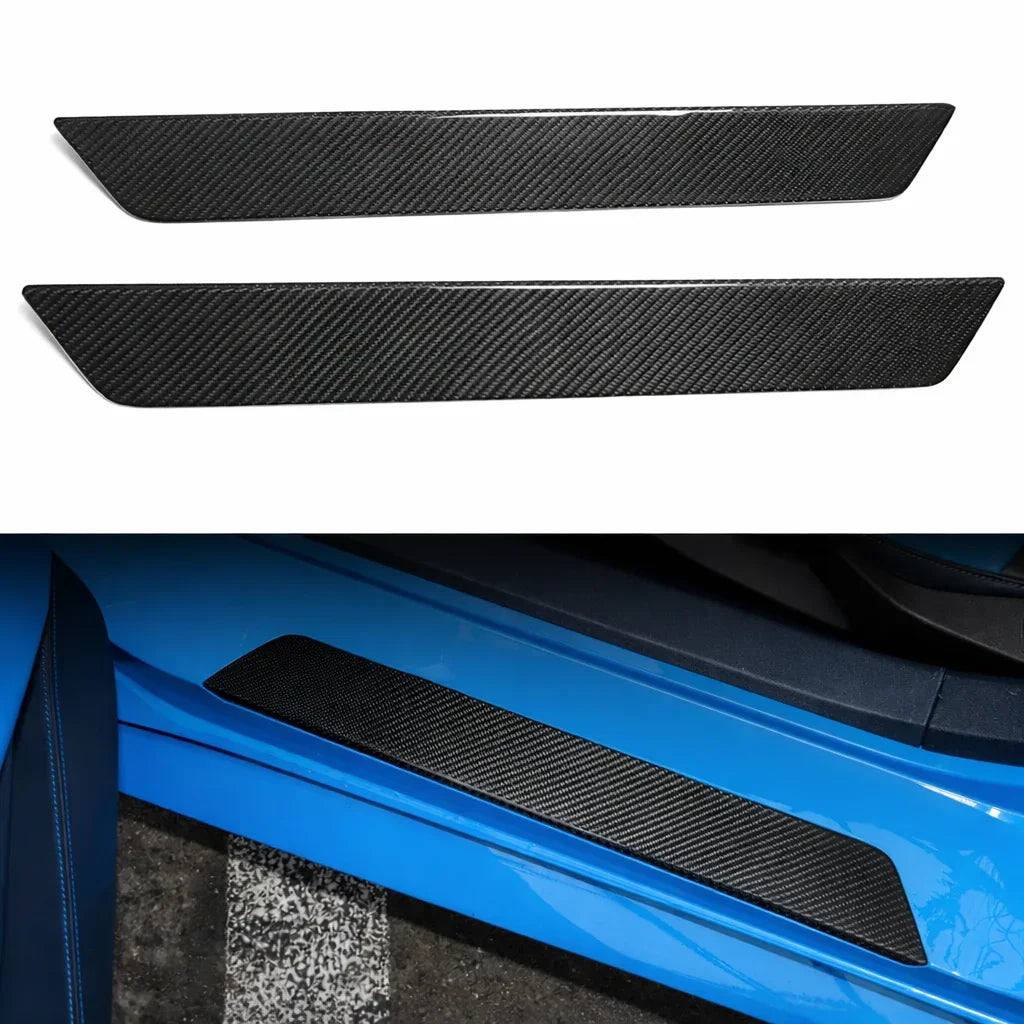 C8 Corvette Carbon Fiber Door Sill Plate Covers