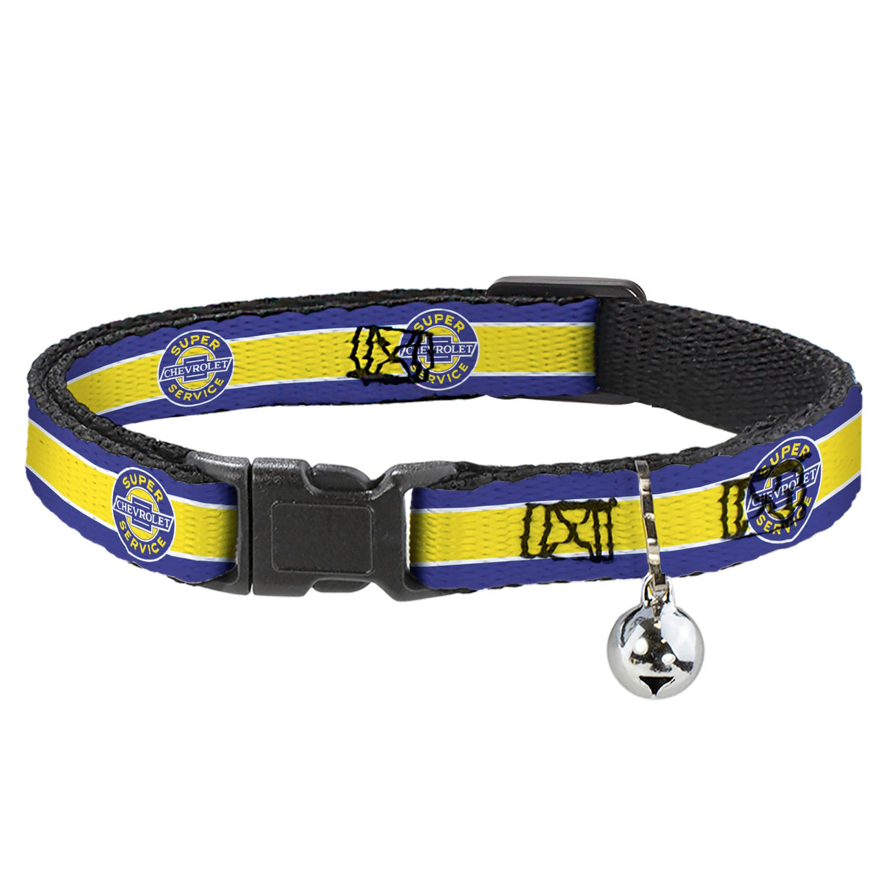 Chevrolet Super Service Logo Stripe Blue & Yellow Cat Collar Breakaway