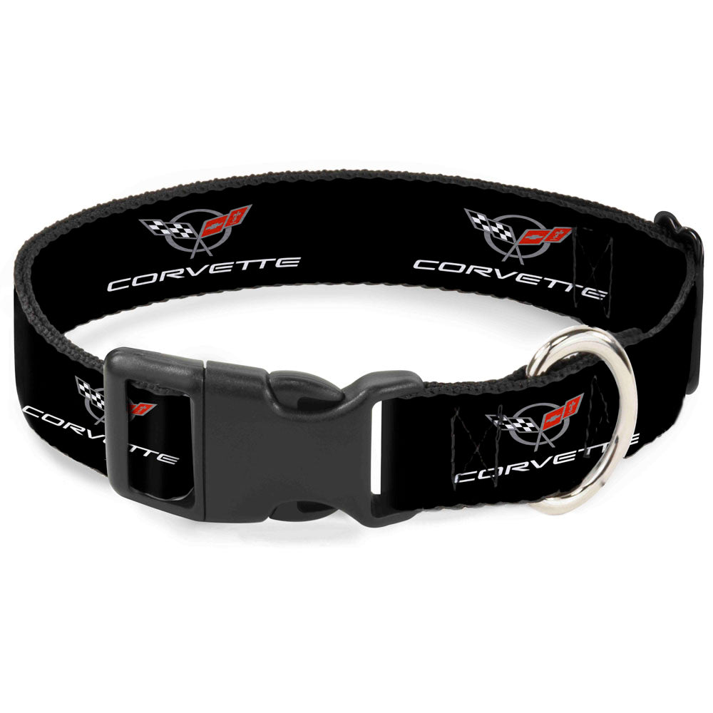 Plastic Clip Collar - CORVETTE C5 Logo Black/Gray/White/Red REPEAT