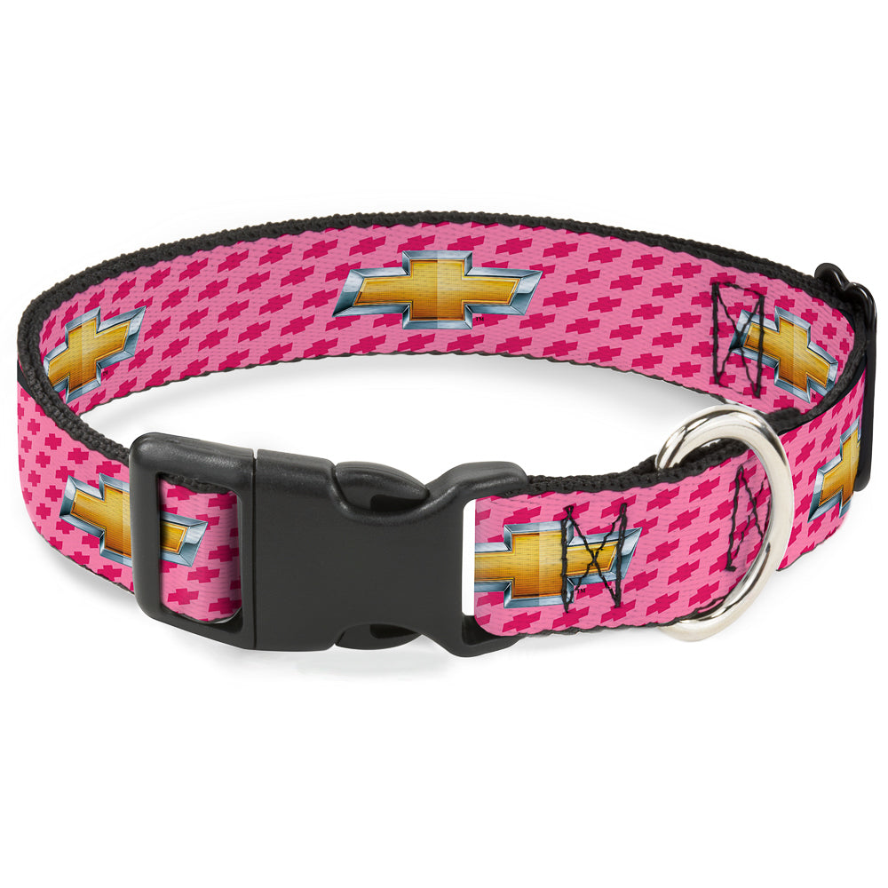 Chevy Gold Bowtie Pink Plastic Clip Collar