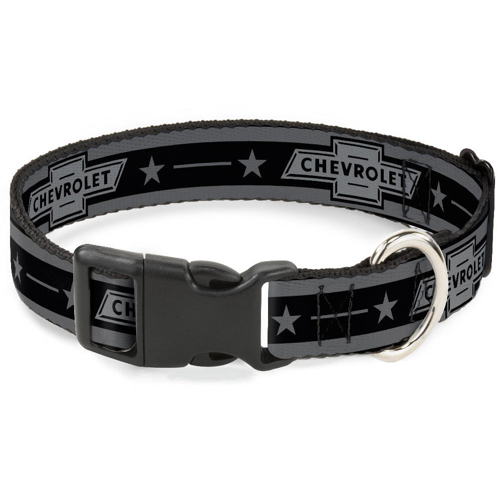 Vintage Chevrolet 1934 Bowtie Logo Stars Stripes Black & Gray Plastic Clip Collar