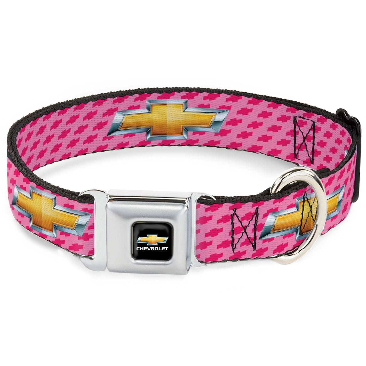 Chevy Bowtie Pink Seatbelt Buckle Collar