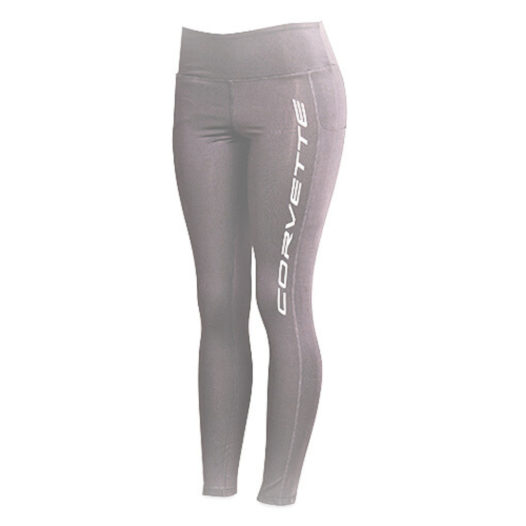 Ladies C8 Corvette Luna Leggings - Light Gray