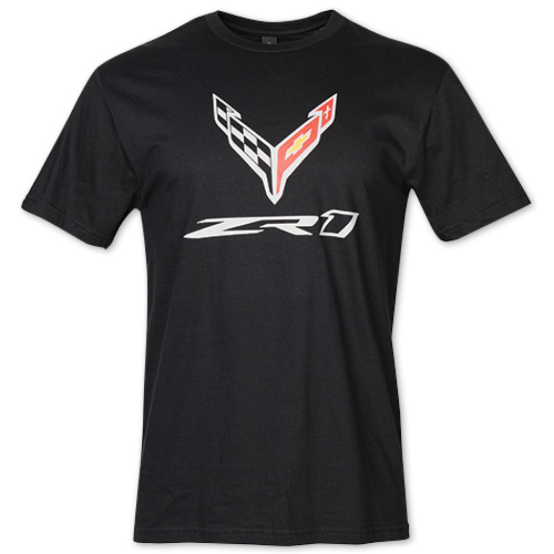 C8 ZR1 Corvette Style Bundle: ZR1 Flag T-Shirt + Carbon Fiber Accent Keychain