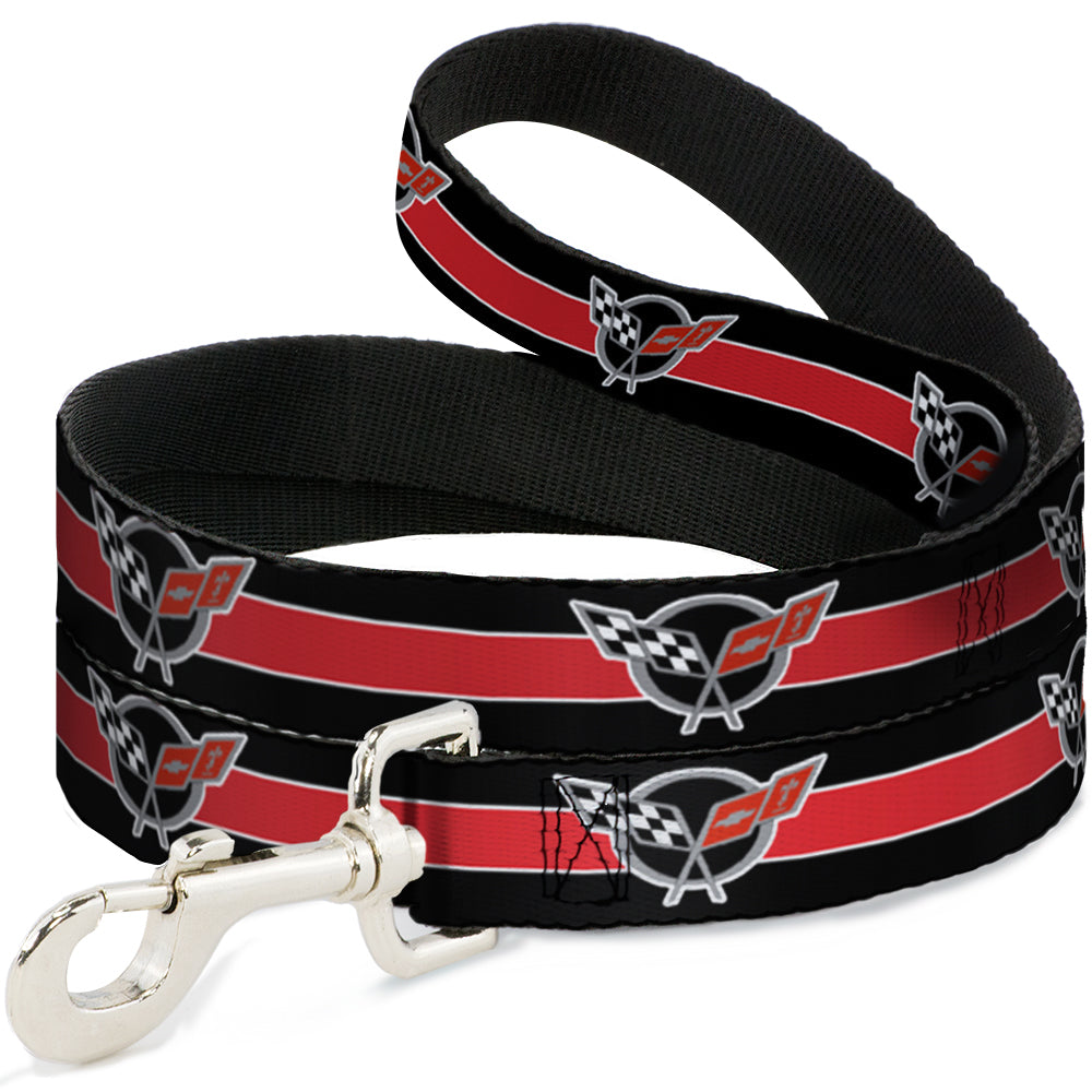Corvette C5 Crossed Flags Logo - Dog Leash