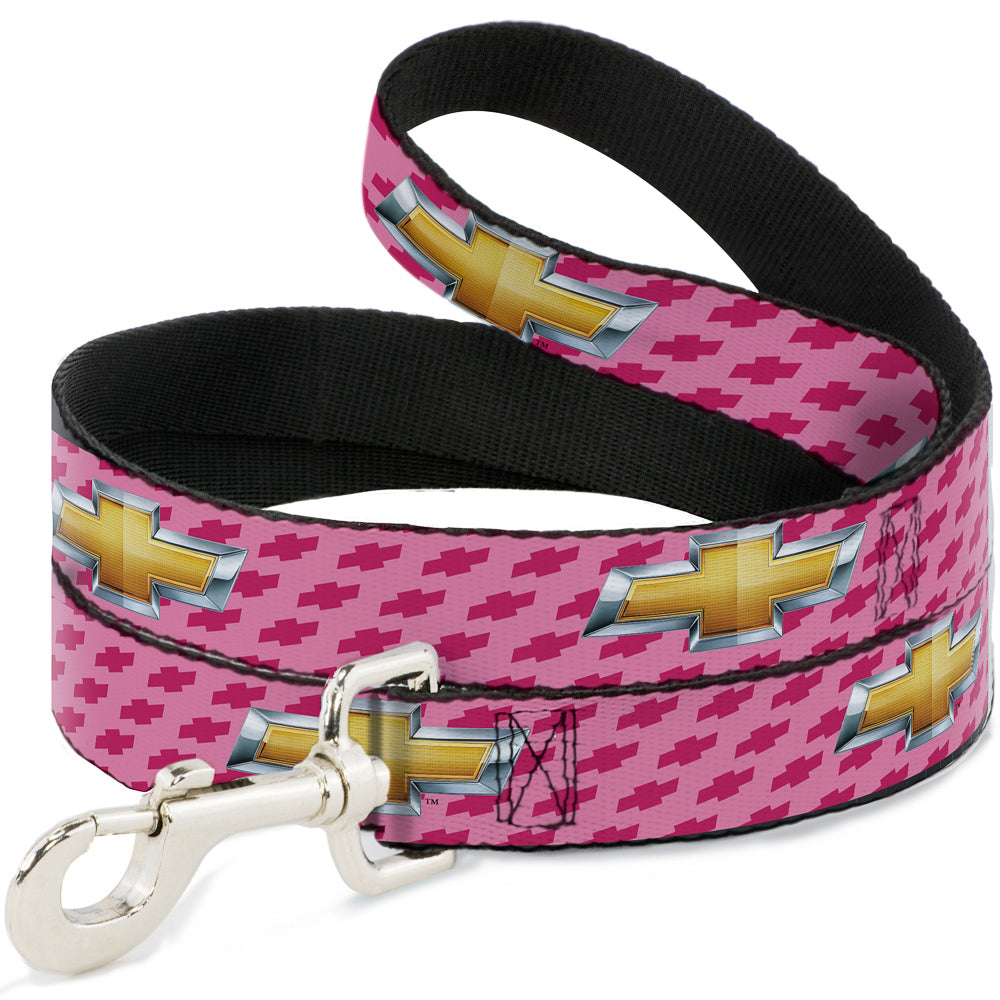 Chevy Gold Bowtie Pink Dog Leash