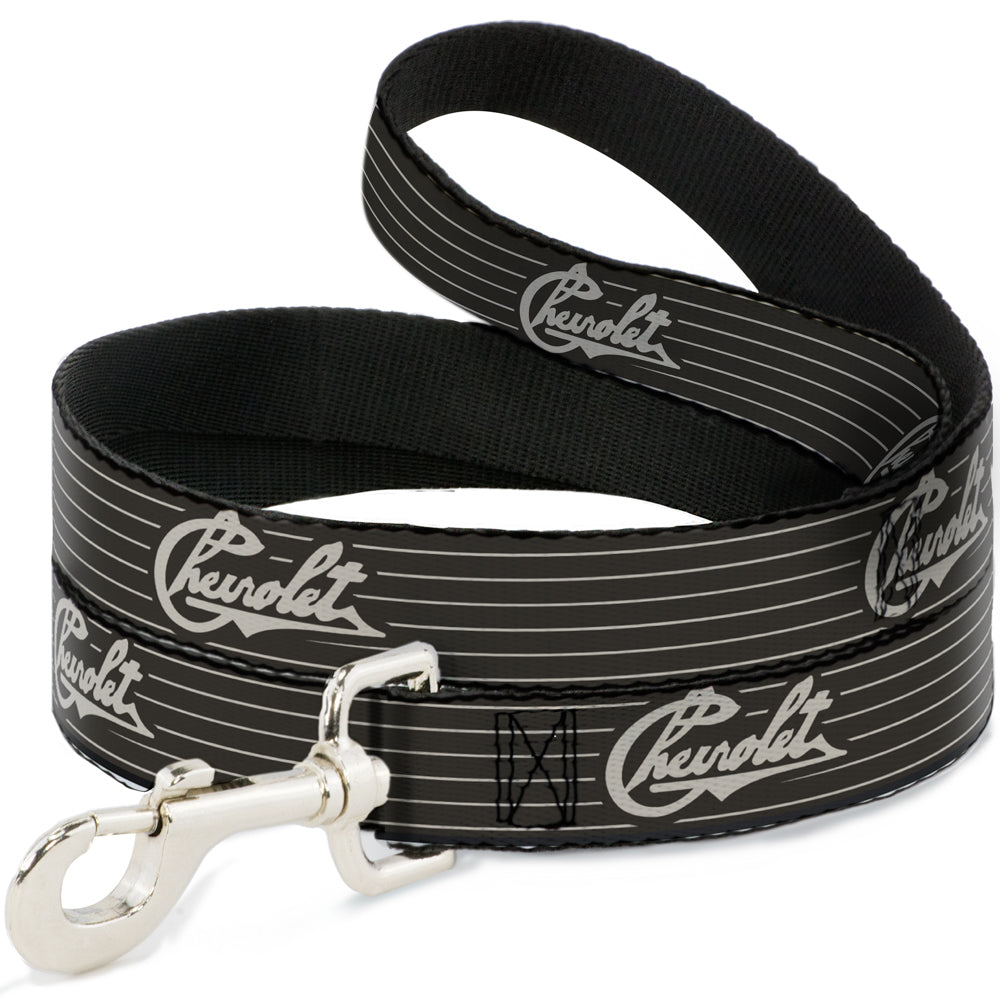 Chevrolet Heritage Script Striped Charcoal & Tan Dog Leash