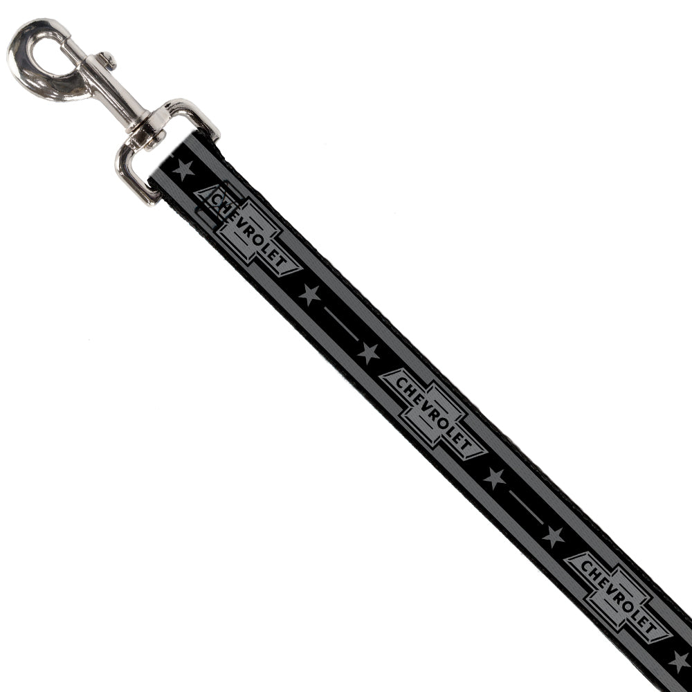 Vintage Chevrolet 1934 Bowtie Logo Stars & Stripe Black & Gray Dog Leash