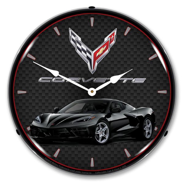 C8 Corvette Black Clock-694685357124'