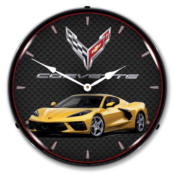 C8 Corvette Competition Yellow Tintcoat Metallic Clock-694685357131'