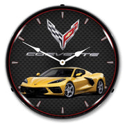 C8 Corvette Competition Yellow Tintcoat Metallic Clock-694685357131'