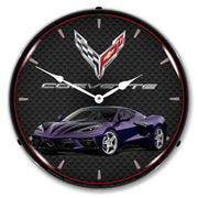 C8 Corvette Hysteria Purple Metallic Clock-694685357148'