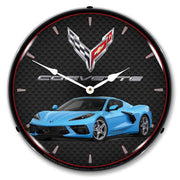 C8 Corvette Rapid Blue Clock-694685357155'
