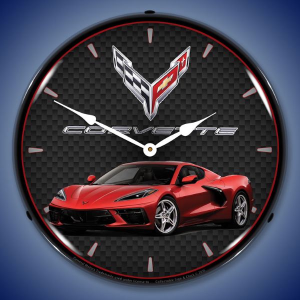 C8 Corvette Red Mist Metallic Tintcoat Clock