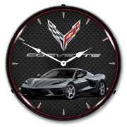 C8 Corvette Seawolf Gray Clock-694685357186'