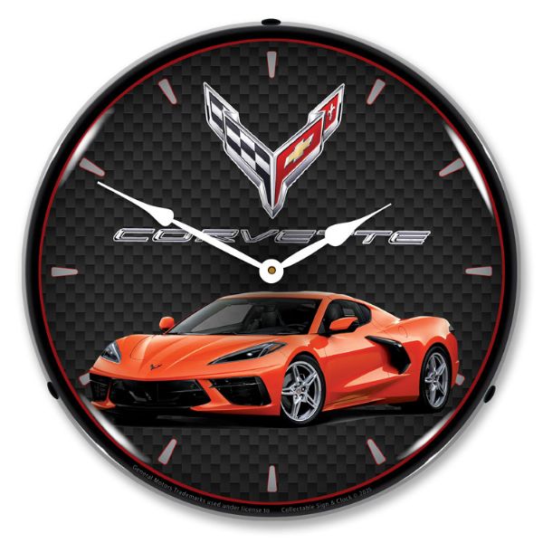 C8 Corvette Sebring Orange Tintcoat Clock-694685357193'