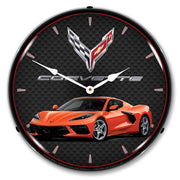 C8 Corvette Sebring Orange Tintcoat Clock-694685357193'