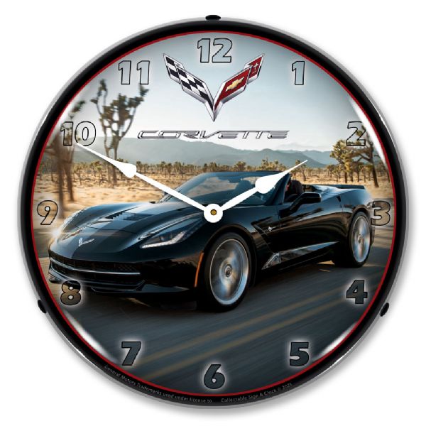 C7 Corvette Convertible in Black Clock-694685357308'