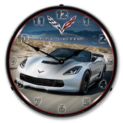 C7 Corvette Convertible in White Clock-694685357315'