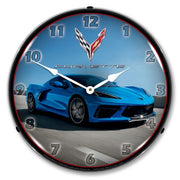 C8 Corvette in Blue Clock-694685357322'