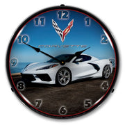 C8 Corvette in White Clock-694685357346'
