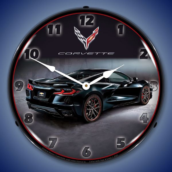 C8 Corvette in Black Clock