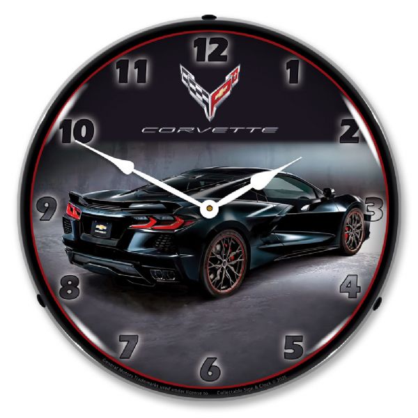 C8 Corvette in Black Clock-694685357407'
