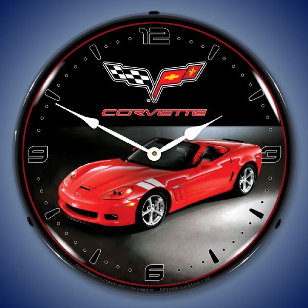 C6 Corvette Grand Sport Red Clock
