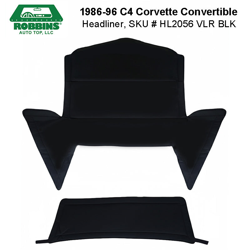 C4 1989-1996 Corvette Headliner - Black Dane Cloth