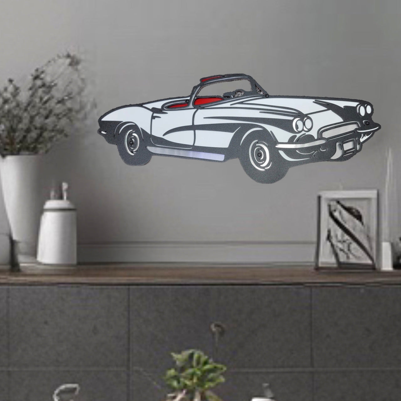 C1 1962 Convertible Corvette - Decorative 3D Metal Wall Art 18"