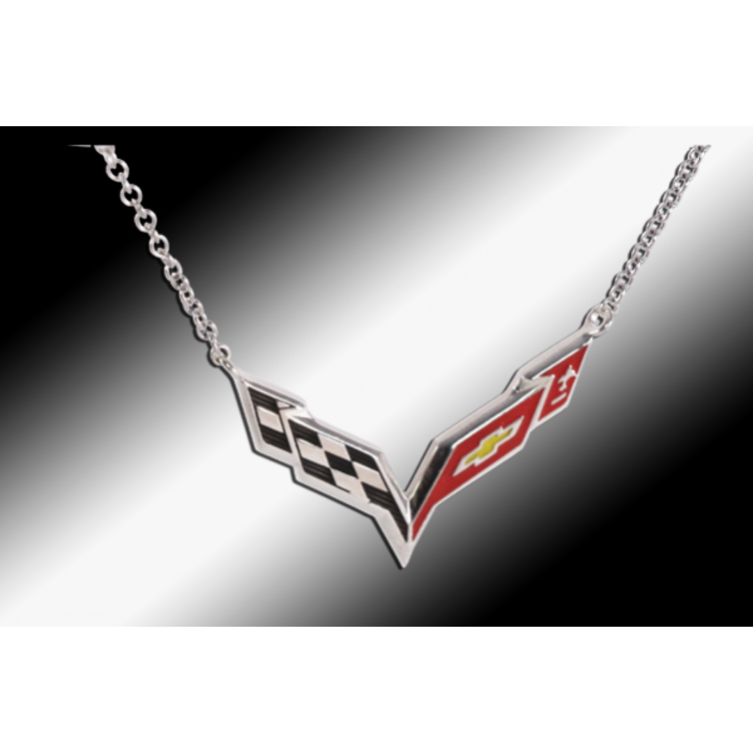 C7 Corvette Emblem Necklace | Sterling Silver