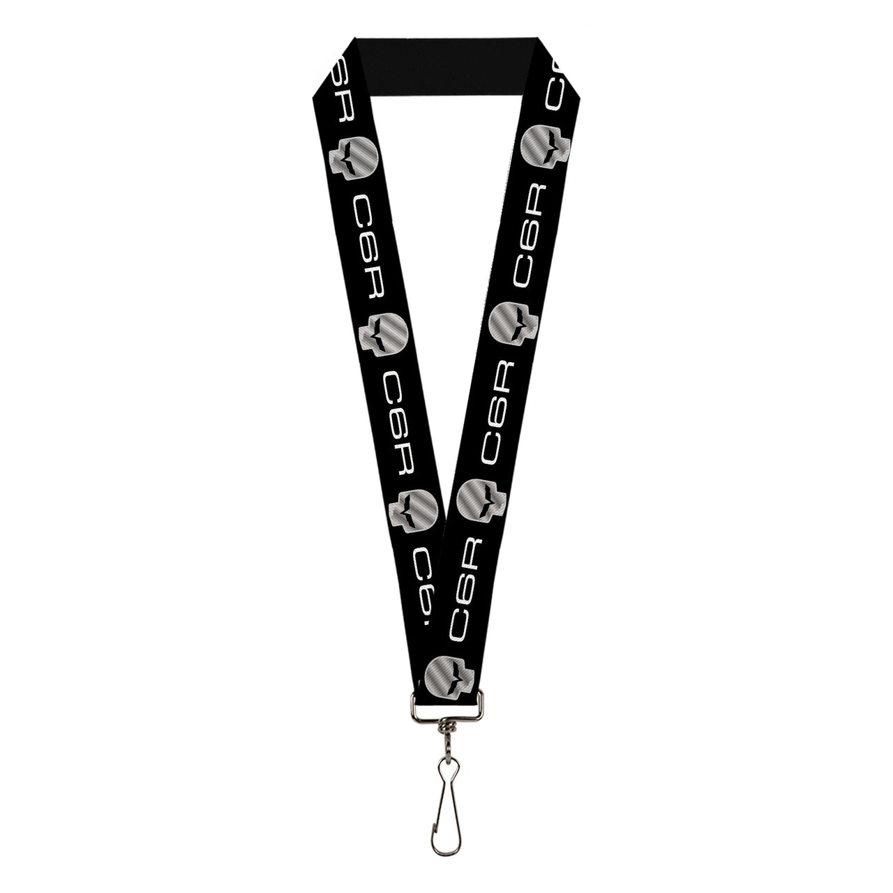 C6R Corvette Racing Jake Skull Logo Black & Silver Lanyard - 1.0"