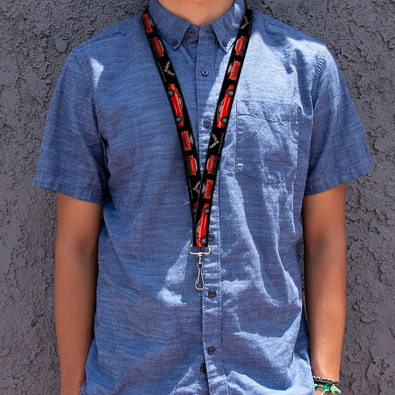 Lanyard - 1.0" - C7 Logo C7 Blueprints Black Red