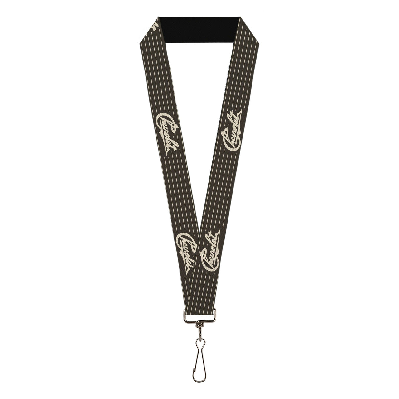 Chevrolet Heritage Script  w/ Stripes Charcoal & Tan Lanyard - 1.0"