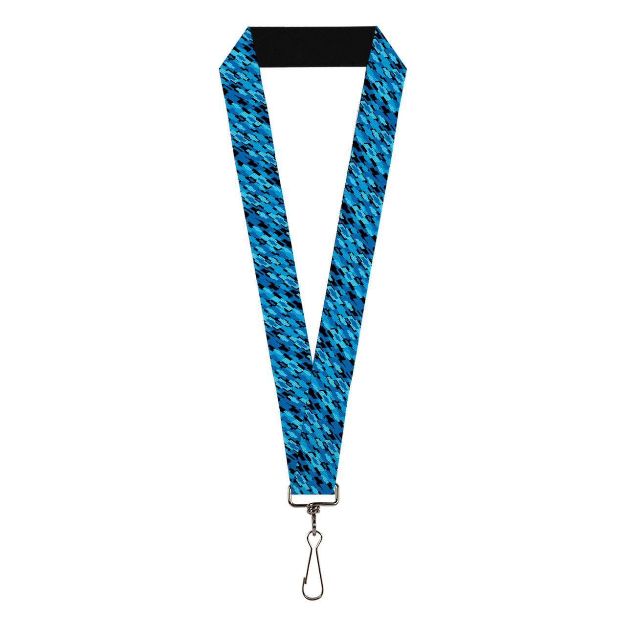 Diagonal Retro Chevy Bowtie Stacked Black & Blue Lanyard - 1.0"