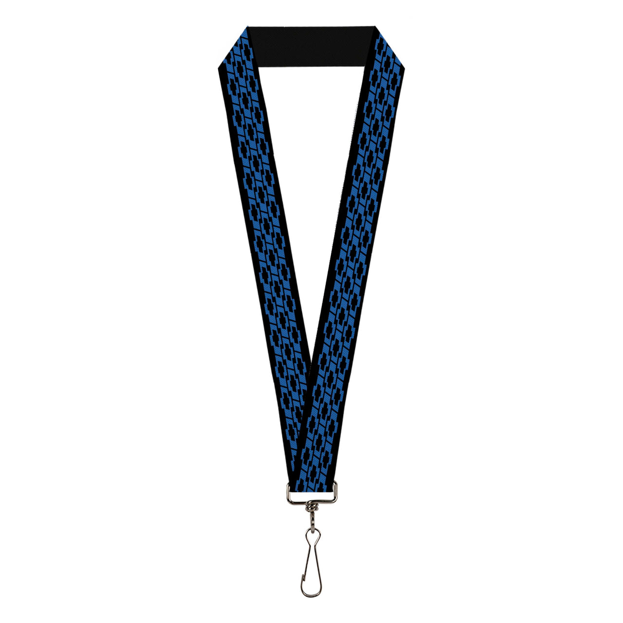 Chevy Bowties 3-Row Black & Blue Lanyard - 1.0"