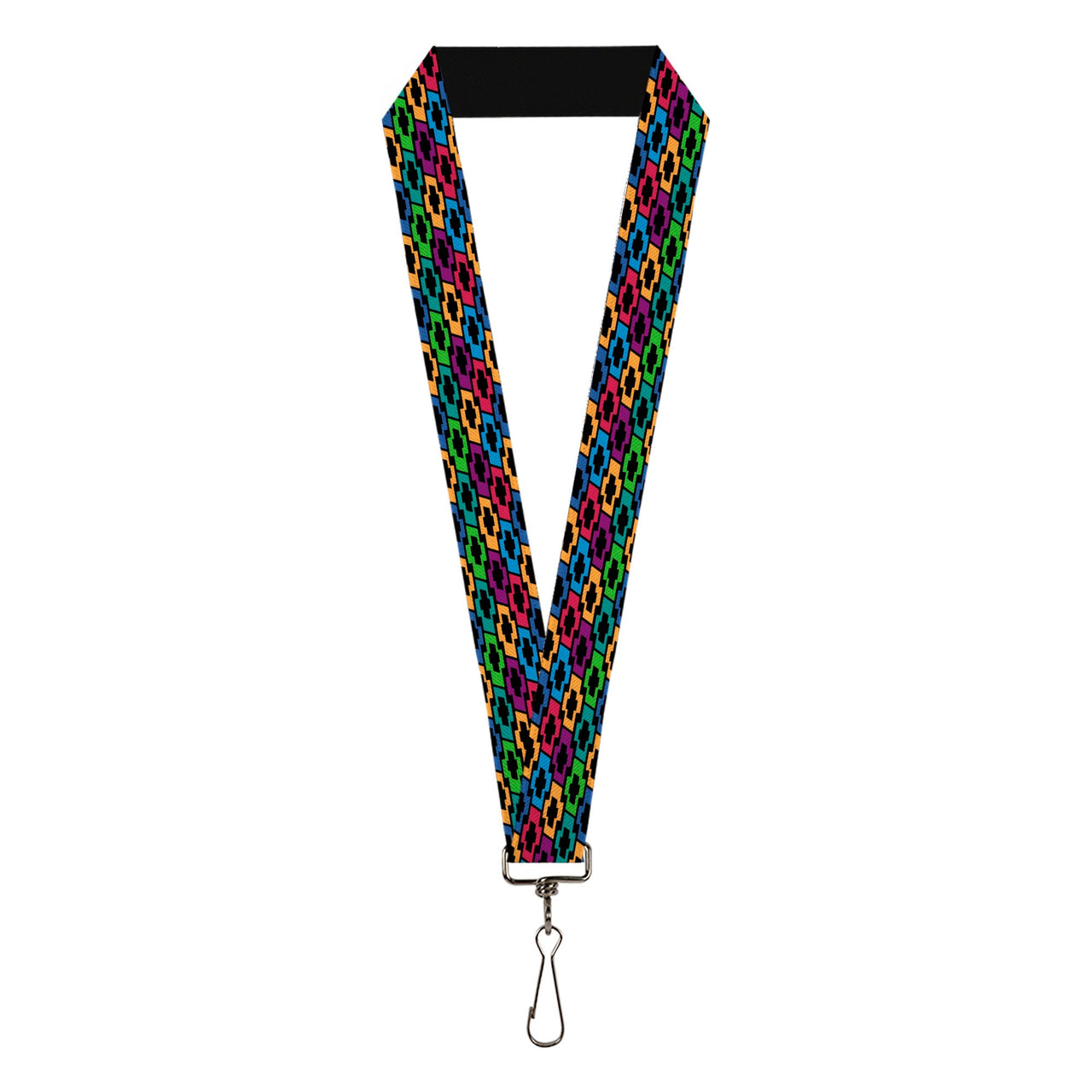 Chevy Bowties 5-Row Black & Multi Color Lanyard - 1.0"