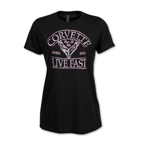 Ladies C8 Corvette Live Fast T-Shirt