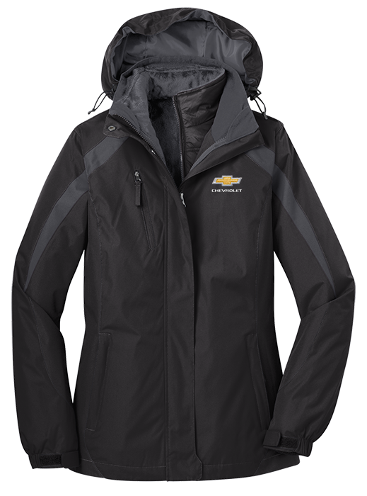 Ladies Chevrolet Gold Bowtie Performance Polo & Colorblock 3 in 1 Jacket Bundle