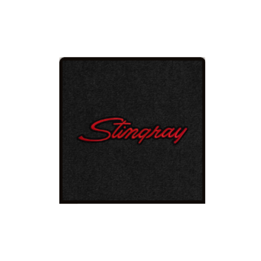 1968-1982 C3 Corvette Lloyd Berber 2 Floor Mats - Stingray script, red