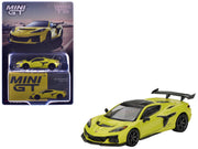 Chevrolet Corvette ZR1 Accelerate Yellow with Carbon Top Limited Edition 1/64 Diecast Model Car