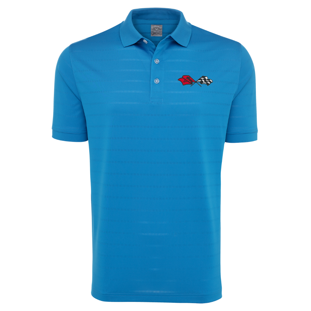 C3 Men's Corvette Stretch Half Zip Pullover & Callaway Opti-Vent Golf Polo Shirt Bundle - Blue